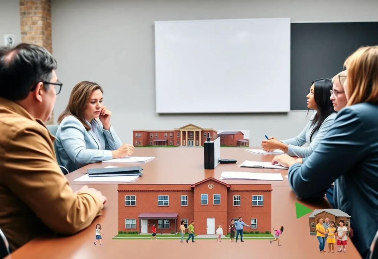 Lowndes County Board of Education meeting discussing community and construction initiatives.